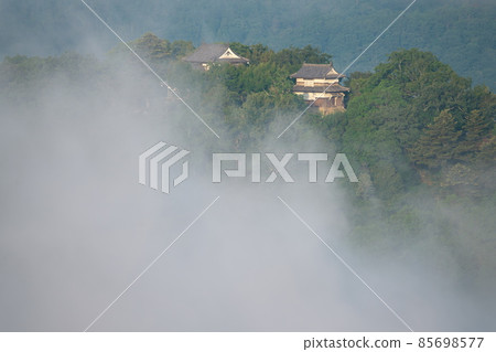 [100 Fine Castles of Japan] Bitchu Matsuyama Castle in the sea of clouds in midsummer 13 Takahashi City, Okayama Prefecture 85698577