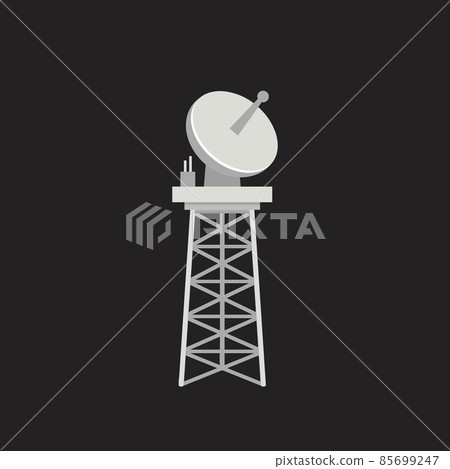 Telecommunication Tower with Round Plate, Mobile Phone Communication Repeater, Television or Radio Broadcasting Antenna 85699247