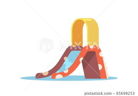 Water Slide for Kids Waterpark Fun, Aquapark and Swimming Pool Equipment, Isolated Item for Amusement Park Water Slide for Kids Waterpark Fun, Aquapark and Swimming Pool Equipment, Isolated Item for Amusement Park 85699253