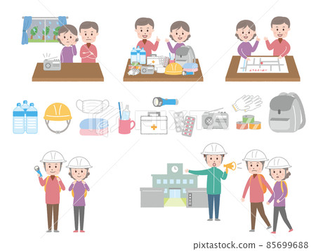 Disaster prevention / evacuation couple 85699688