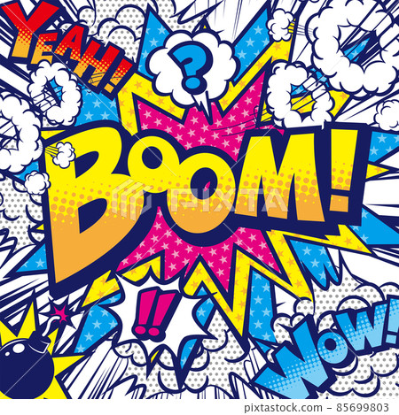 Comic-style speech bubble background material 85699803