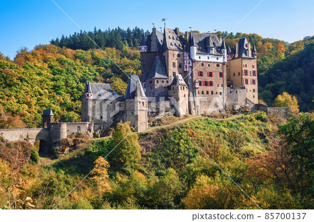 Burg Eltz castle, Germany, on a bright autumn day Burg Eltz castle, Germany, on a bright autumn day 85700137