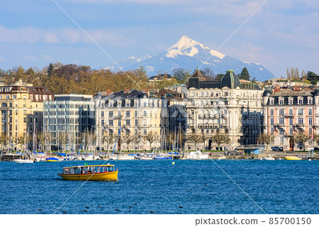 Geneva city on Lake Geneva, Switzerland 85700150