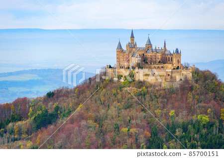 Hohenzollern castle in the Black Forest mountains, Germany 85700151