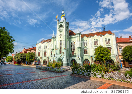 Town Hall in Mukachevo city, west Ukraine 85700175