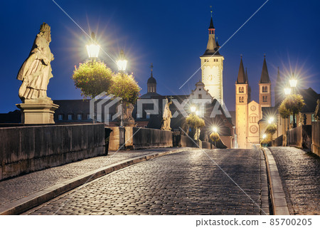 Old Main bridge in Wurzburg Old town, Germany Old Main bridge in Wurzburg Old town, Germany 85700205