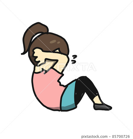 Illustration of a woman who has abdominal muscles for physical fitness and diet. Illustration of a woman who has abdominal muscles for physical fitness and diet. 85700726