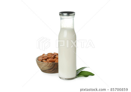 Concept of vegan milk isolated on white background 85700859