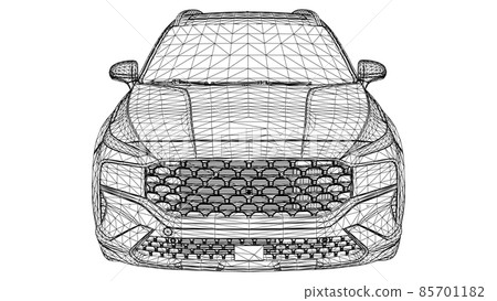 Abstract Creative vector car SUV large city OFF-ROAD vehicle lines connected to points Abstract Creative vector car SUV large city OFF-ROAD vehicle lines connected to points 85701182