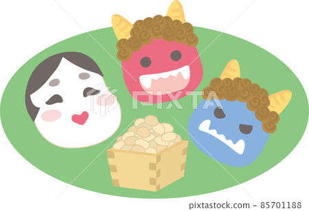 2 月圖像插圖_Setsubun 圖標 85701188