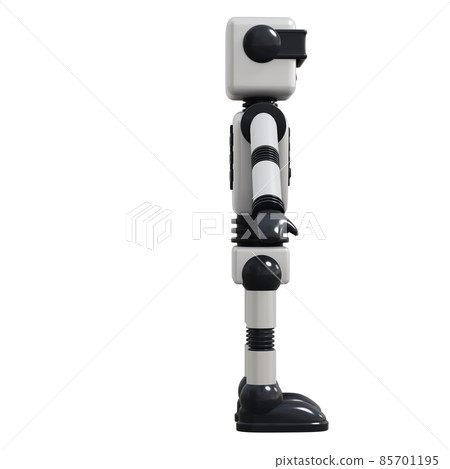 White android robot Isolated on white background. 3D rendering. White android robot Isolated on white background. 3D rendering. 85701195