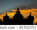 silhouette of a buddha statue 85702552