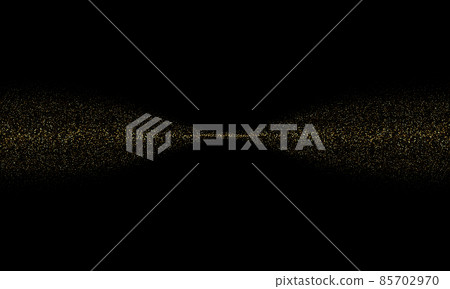 Gold sparkles on dark abstract background, golden dust stream, design element 85702970