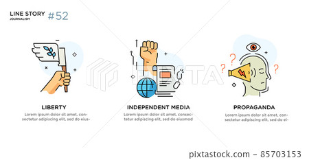 Set of illustrations icons propaganda, free media 85703153