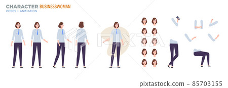 businesswoman character for animation. Creation businesswoman character for animation. Creation 85703155