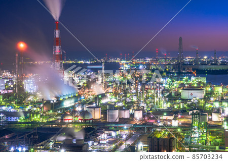Yokkaichi Plant Night view Yokkaichi Plant Night view 85703234
