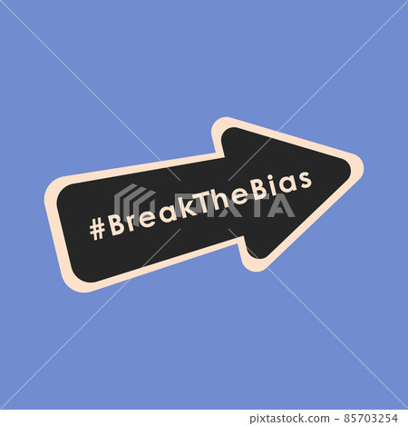 8th march. International womens day 2022 campaign theme Break The Bias. Vector illustration of arrow. Eps 10. 8th march. International womens day 2022 campaign theme Break The Bias. Vector illustration of arrow. Eps 10. 85703254