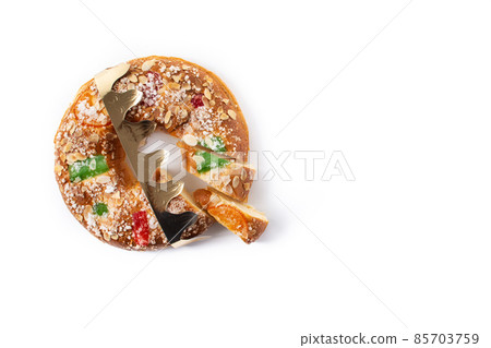 Spanish typical epiphany cake "Roscon de Reyes" Spanish typical epiphany cake "Roscon de Reyes" 85703759