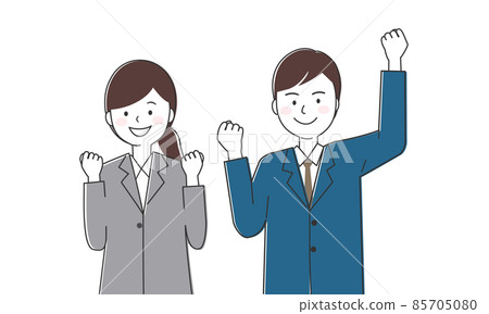 Men and women in suits doing guts poses 85705080