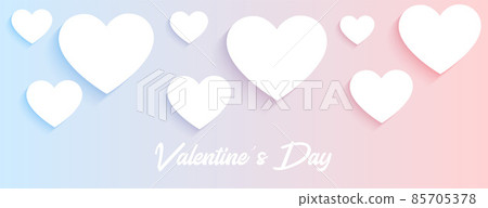 valentines day soft wide banner with white hearts valentines day soft wide banner with white hearts 85705378