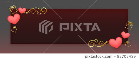 premium valentines day banner with hearts and gift boxes premium valentines day banner with hearts and gift boxes 85705459