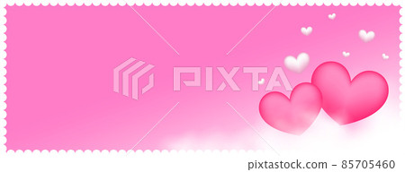pink valentines day banner with two hearts and text space pink valentines day banner with two hearts and text space 85705460