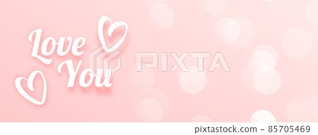 love you message pink bokeh banner design love you message pink bokeh banner design 85705469