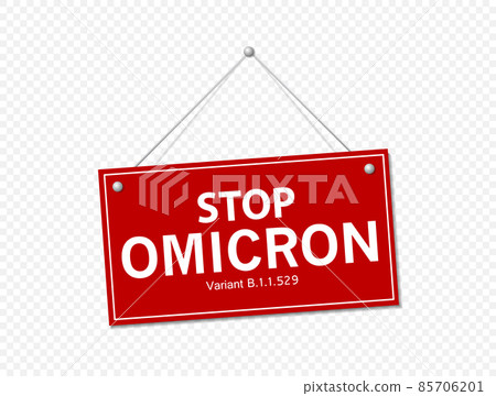 Omicron Covid-19 Coronavirus variant typography logo. New strain of SARS CoV-2. Stop sign for Omicron. vector design Omicron Covid-19 Coronavirus variant typography logo. New strain of SARS CoV-2. Stop sign for Omicron. vector design 85706201