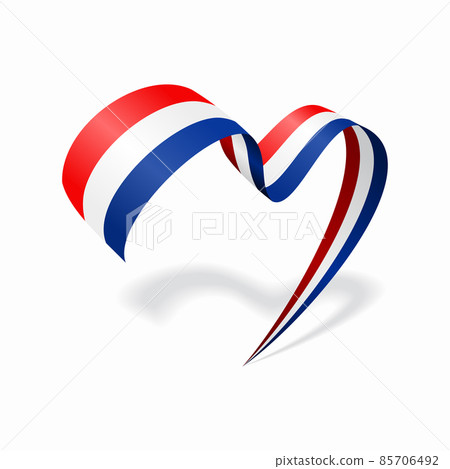 Dutch flag heart shaped ribbon. Vector illustration. Dutch flag heart shaped ribbon. Vector illustration. 85706492