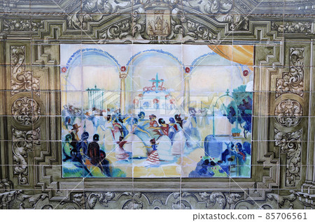 Ceramic azulejos in Plaza de Espana, Seville, Andalusia, spain Ceramic azulejos in Plaza de Espana, Seville, Andalusia, spain 85706561