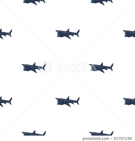 Basking shark seamless pattern in scandinavian style. Marine animals background. Vector illustration for children funny textile. 85707280