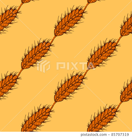 Wheat seamless pattern. Cereal crop sketch. Wheat seamless pattern. Cereal crop sketch. 85707319
