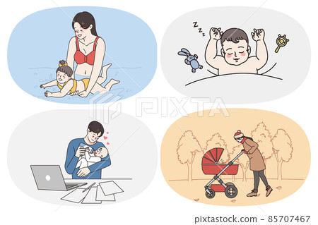 Happy parenting and childhood concept Happy parenting and childhood concept 85707467