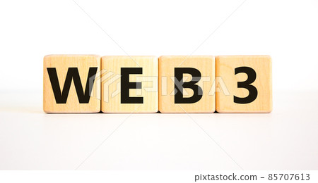 WEB3 or web 3 symbol. Wooden cubes with concept words WEB 3. Beautiful white table, white background, copy space. Business, technology web3 and WEB 3 or 3.0 concept. WEB3 or web 3 symbol. Wooden cubes with concept words WEB 3. Beautiful white table, white background, copy space. Business, technology web3 and WEB 3 or 3.0 concept. 85707613