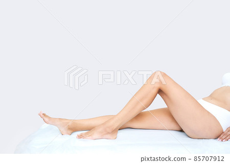 Beauty leg skin. Doctor spa salon. Woman wax result 85707912