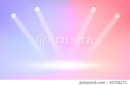 Photorealistic bright colorful stage with projectors 85708271
