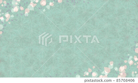 Japanese pattern wallpaper of cherry blossom blizzard (hemp leaf) retro 85708406