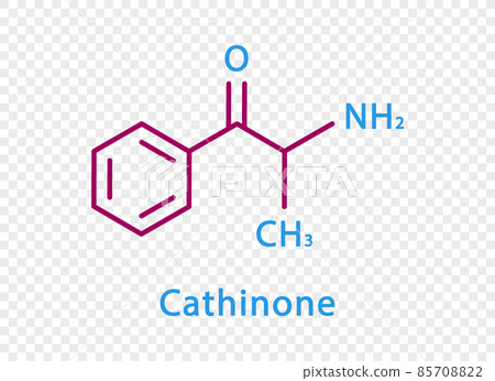 Cathinone chemical formula. Cathinone structural chemical formula isolated on transparent background. Cathinone chemical formula. Cathinone structural chemical formula isolated on transparent background. 85708822