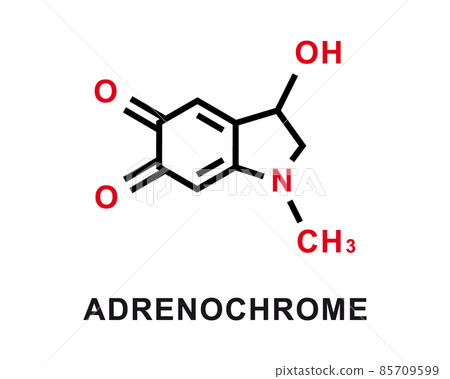 Adrenochrome chemical formula. Adrenochrome chemical molecular structure. Vector illustration Adrenochrome chemical formula. Adrenochrome chemical molecular structure. Vector illustration 85709599