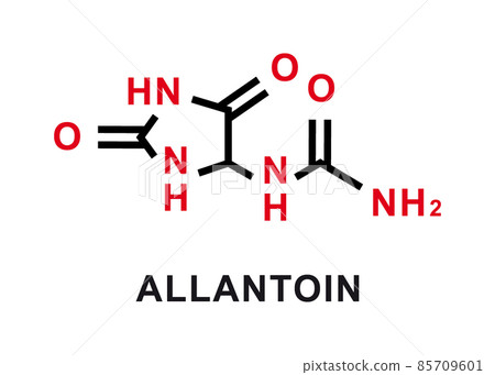 Allantoin chemical formula. Allantoin chemical molecular structure. Vector illustration Allantoin chemical formula. Allantoin chemical molecular structure. Vector illustration 85709601
