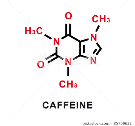 Caffeine chemical formula. Caffeine chemical molecular structure. Vector illustration Caffeine chemical formula. Caffeine chemical molecular structure. Vector illustration 85709621