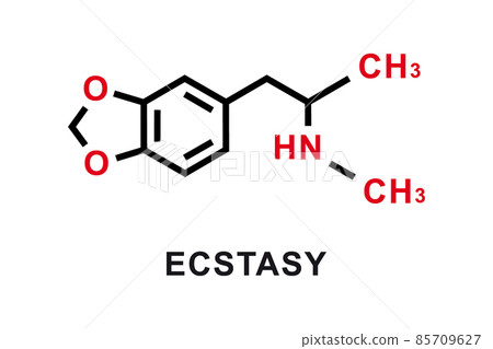 Ecstasy chemical formula. Ecstasy chemical molecular structure. Vector illustration Ecstasy chemical formula. Ecstasy chemical molecular structure. Vector illustration 85709627
