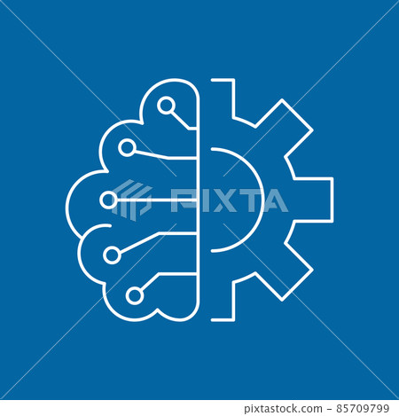Artificial intelligence and machine learning line icon 85709799