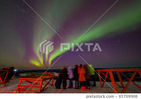 Beauitful aurora over the night sky at Ski Land 85709986