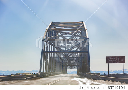 Sunny view of the Alaska Native Veterans Honor Bridge 85710104