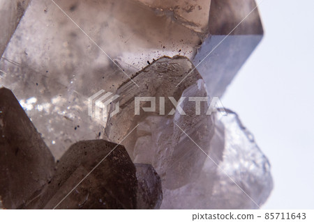 Close up of Black Smoke Quartz Crystal clusters 85711643