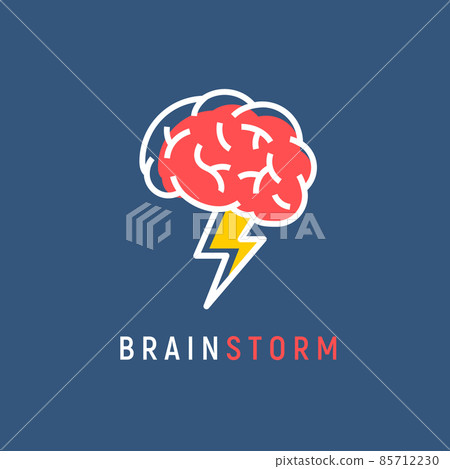 Brainstorm vector icon idea. Brain storm... - Stock Illustration ...