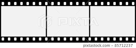 Film strip vector photo frame tape background. Film reel video camera icon 85712237