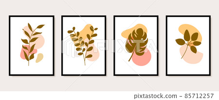 Abstract contemporary flower minimal modern vector design. Minimal abstract flower collection leaf Abstract contemporary flower minimal modern vector design. Minimal abstract flower collection leaf 85712257
