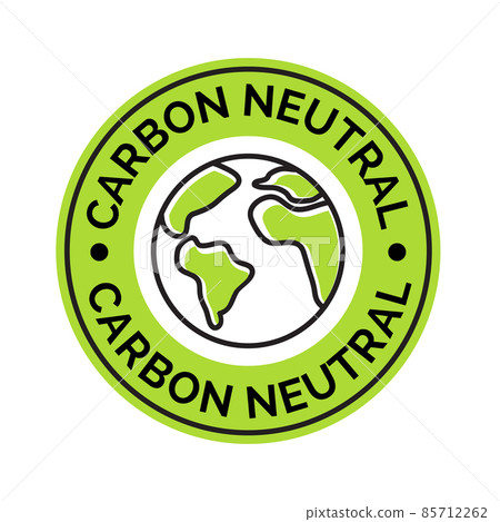 Carbon neutral icon stamp. CO2 energy monoxide carbon ecology background label concept 85712262